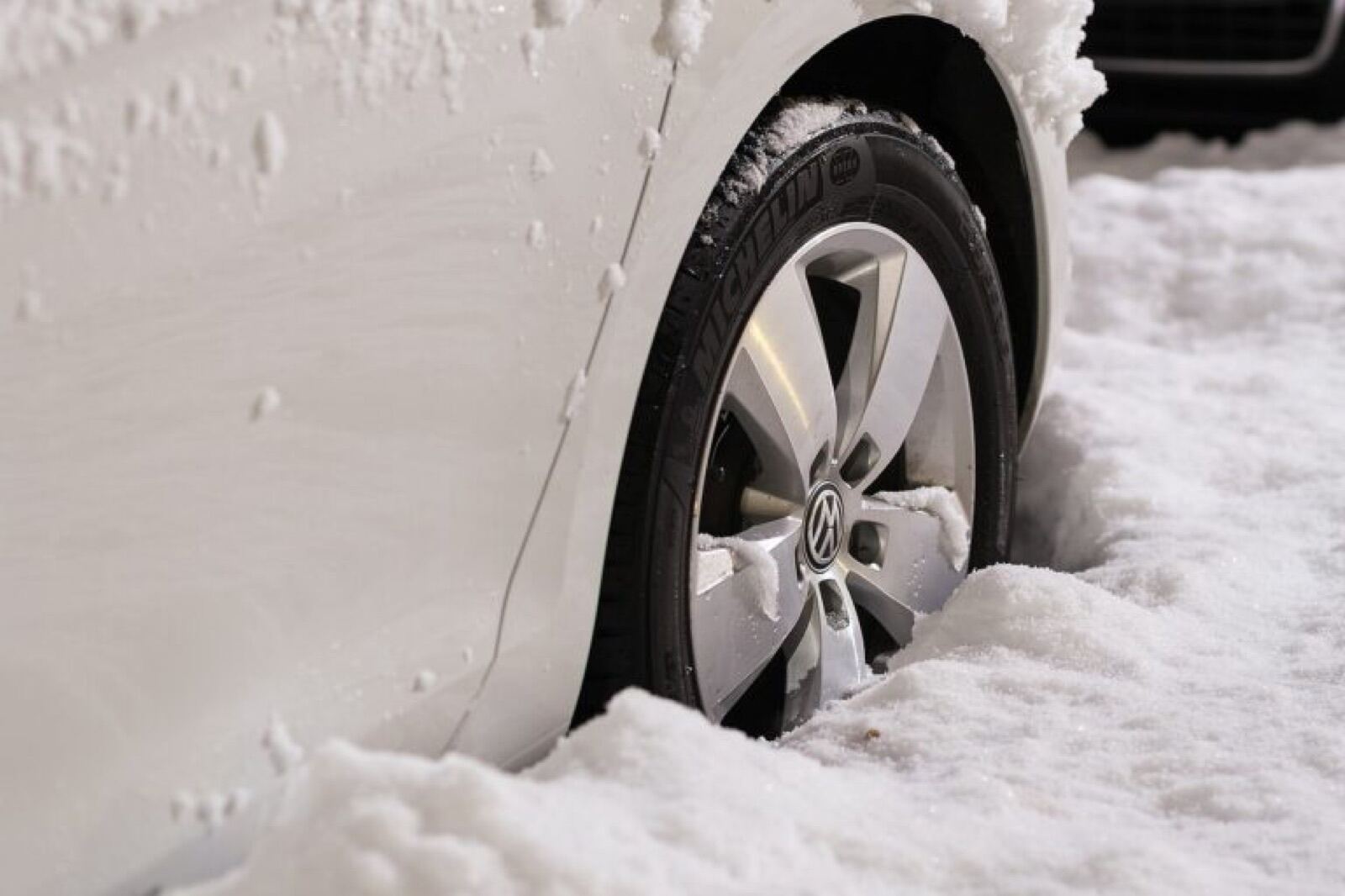 Close-up of a clean car wheel and rim