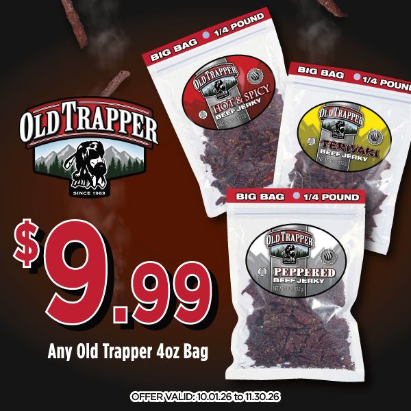 Old Trapper offer: Buy Any Old Trapper 4oz Bag for $9.99